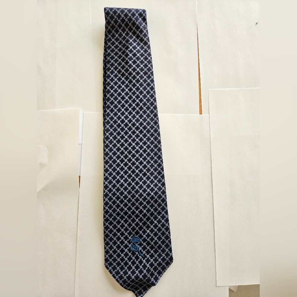 Countess Mara Navy Patterned Men's Tie with Light Blue Accent